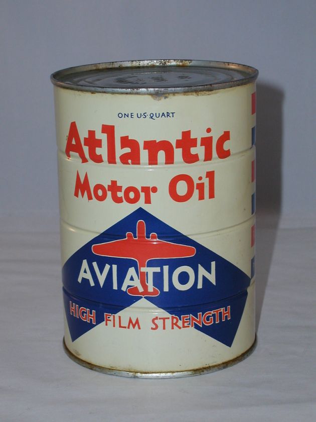 ATLANTIC 1 QT AUTO GAS ADVERTISING OIL TIN 962 R  