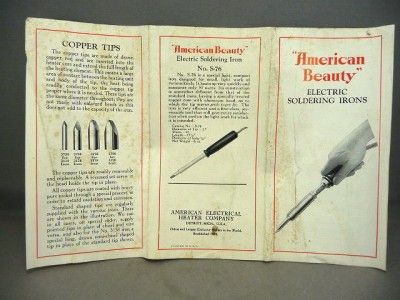 Vintage American Beauty Soldering Iron Catalog Branding  