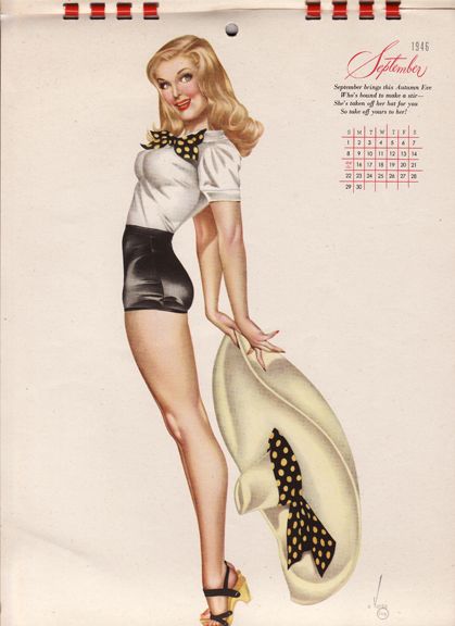 Original Pin Up Calendar Varga Art 1946  