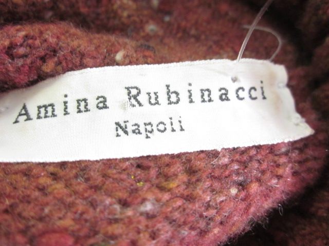AMINA RUBINACCI Brown Red Turtleneck Sweater Top Sz 46  