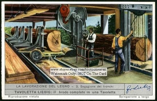 An Old Time Lumber   Sawmill 50 Y/O Card  