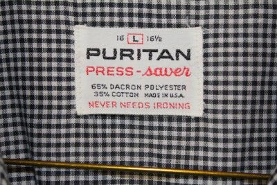 Vintage Vtg 1950s Puritan Atomic Checkered Mens Short Sleeved Button 