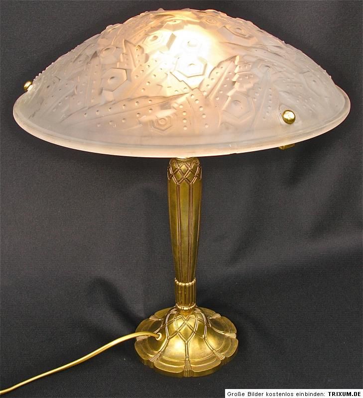 Gr.Art Deco Bronce Lampe, sign. Muller/Freres, Luneville 1920  