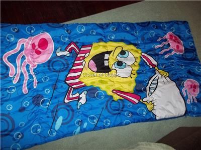   Squarepants reversible sleeping bag 30x54 zipped 60x54 unzipped