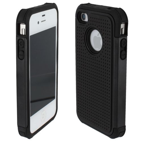   Triple Combo Hard Soft Case Cover For Apple iPhone 4 4S w/Screen