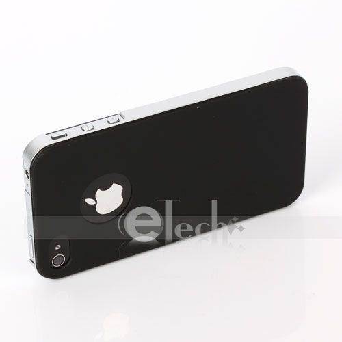 Black Hard Ultra Thin Hard Case Cover for Apple iPhone 4G 4S Sides 