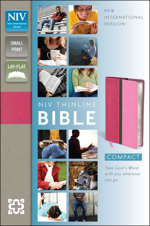 NIV Compact Thinline Bible Italian Duo Tone Hot Pink Bubble Gum 