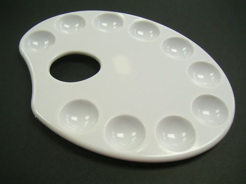 10 Well Oval Plastic Mixing Palette Artist Paint Mix  