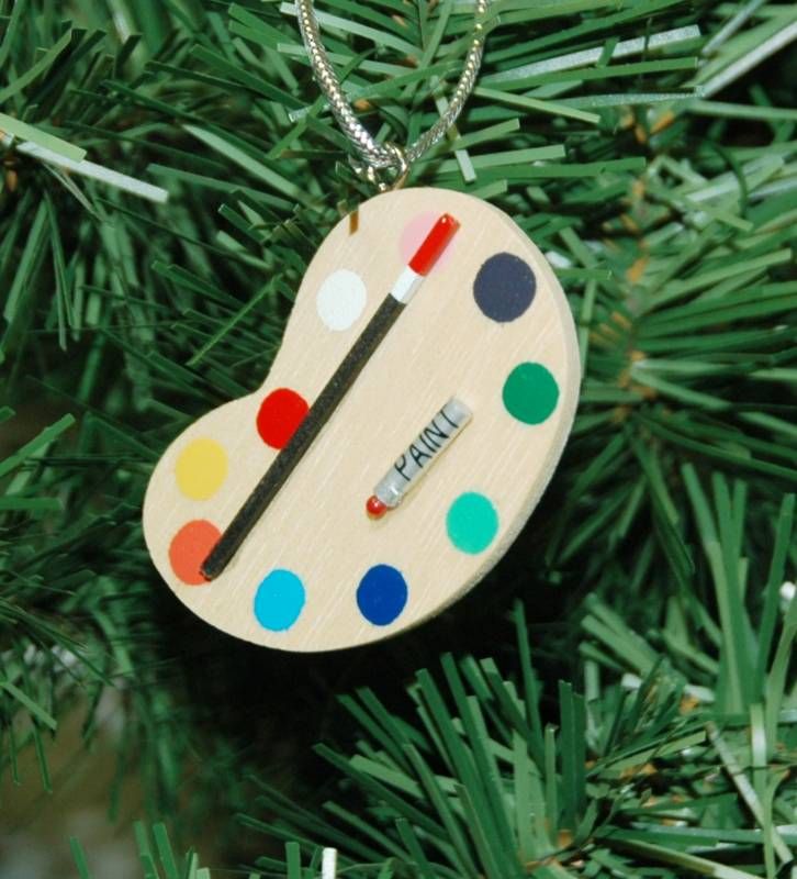 Art, Artist Pallet Christmas Ornament  