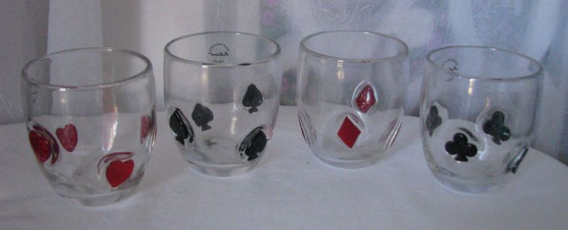 Hand Blown Poker Design ARTLAND 10oz Glasses Set  