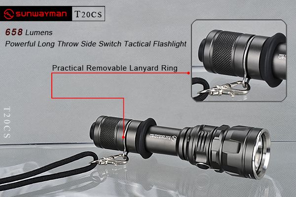 SUNWAYMAN T20CS LED Flashlight with CREE U2 LED Up to 658 Lumens 