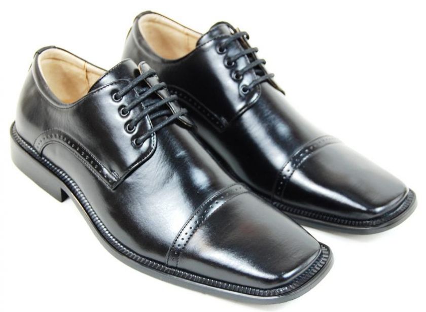 fw55/Mens Black Oxford Dress Shoes, New in Box, US 12  