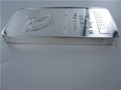 ENGELHARD 999 FINE SILVER BAR 10 TROY OUNCES 10 OZ EAGLE  