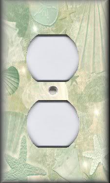 Light Switch Plate Cover   Beach Decor   Tranquil Beach Shells 