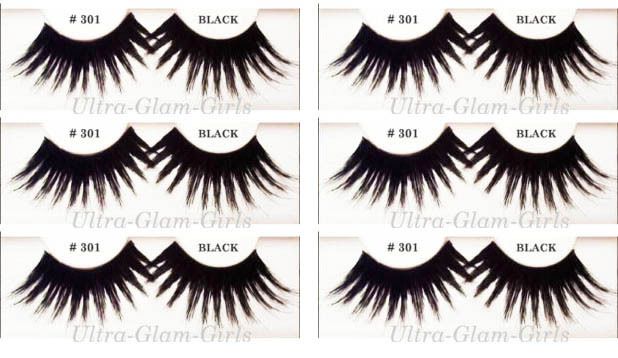   BLACK FALSE SHOWGIRL EYELASHES/COSTUME/CROSSDRESSER/ DRAG QUEEN  