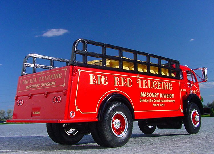 VR   1953 BIG RED TRUCKING MASONRY TRUCK   First Gear  