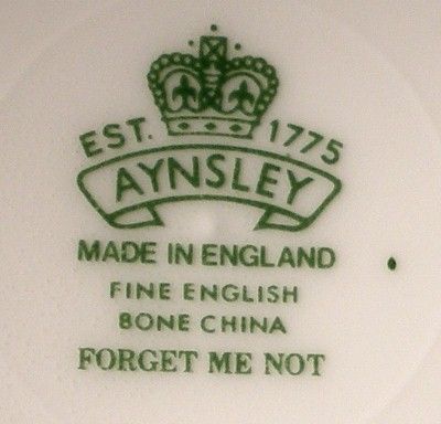 AYNSLEY china FORGET ME NOT Cup & Saucer Set  