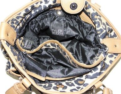 NEW TYLER RODAN LEOPARD PRINT   CHEETAH ANIMAL LARGE TOTE BAG  