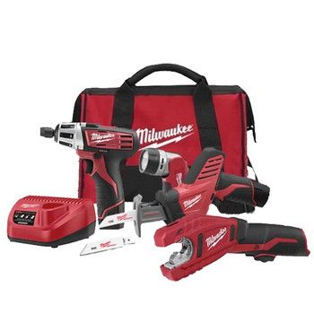 Milwaukee 12V Cordless M12 Li Ion 4 Tool Combo 2490 NEW  