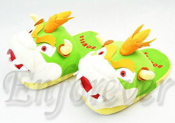 11 Super Mario Bros BOWSER SLIPPERS Cute Soft Plush^MX1559  