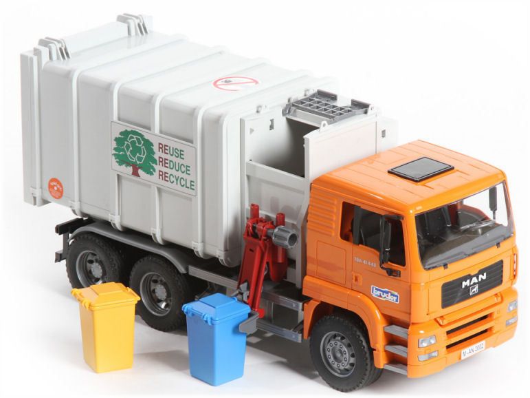 Bruder MAN TGA Side loading Kids Garbage Toy Truck # 02761 NEW SAME 