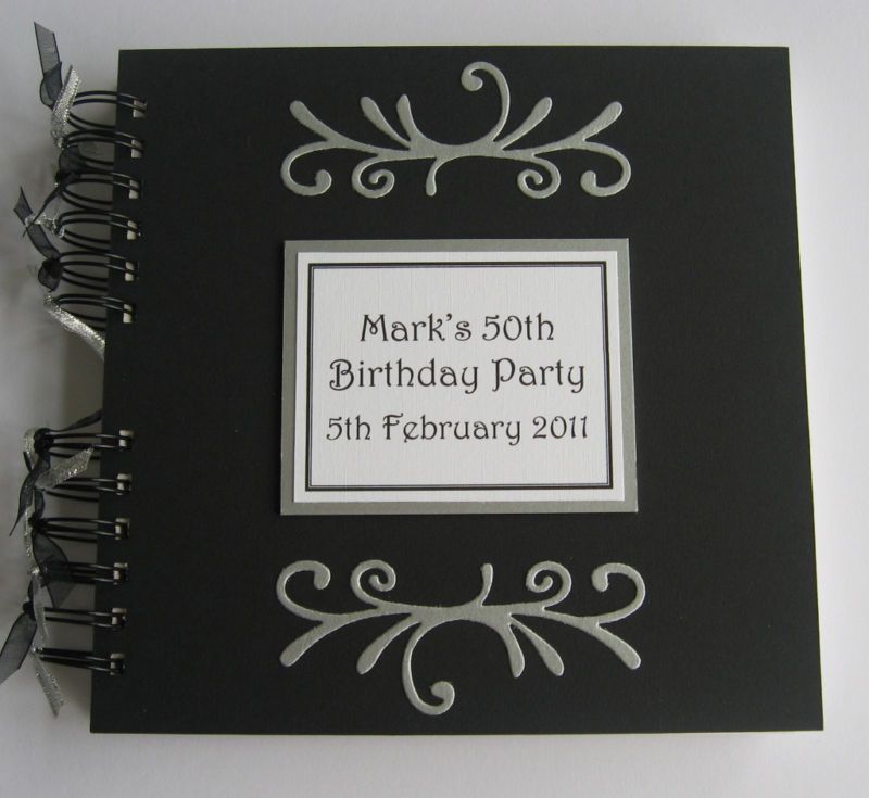 Male Swirl 18th/21st/30th/40th/50th birthday guest book  