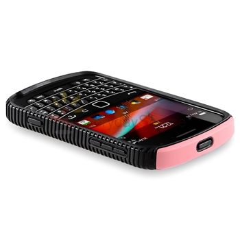   Pink Hybrid Hard Case+Privacy Film+Cable For BlackBerry Bold 9900 9930