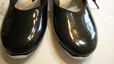 Girl size 3 Black Patent Tap Dance Shoes  