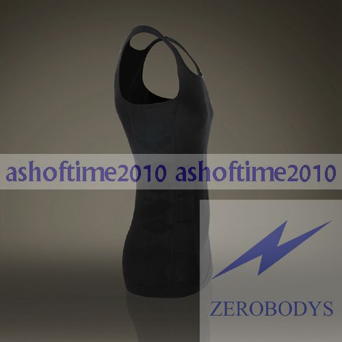 ZEROBODYS MENS BODY SHAPER BELLY BUSTER VEST BLACK  