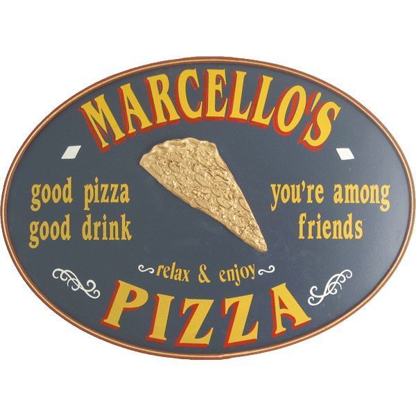 New Personalized Novelty Pizza Wooden Signs for Business or Home Decor