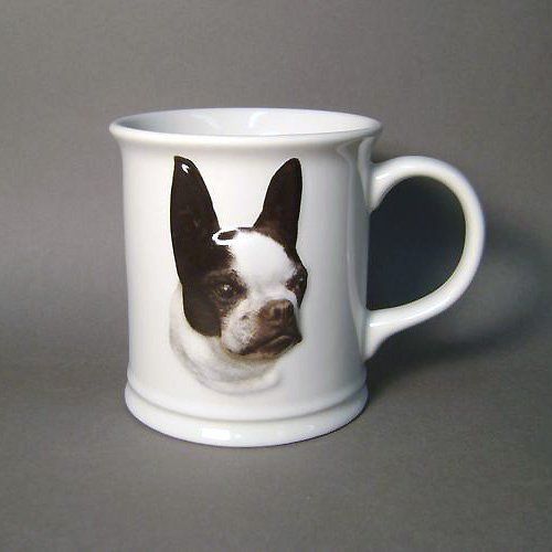 Boston Terrier Sculpted Ceramic Dog coffee Mug  
