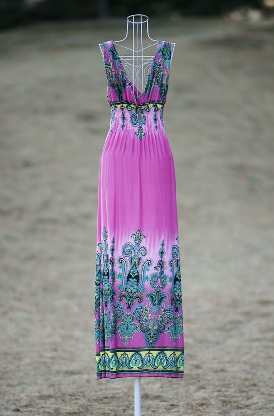 Roman summer long maxi dress party beach fashion d46  