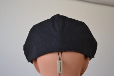 NWT BURBERRY MENS $195 BLACK BURBERRY LOGO NOVA CHECK NEWSBOY HAT~M 