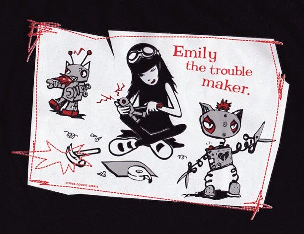 NEW Emily the Strange MAKIN’ TROUBLE Camisole Set sz M  