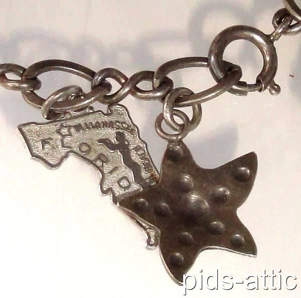 Vintage Sterling Silver Charm Bracelet with Unusual Old Mother Hubbard 