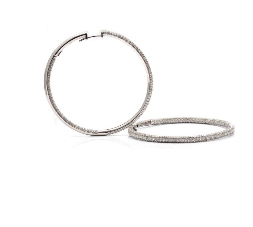 Sterling Silver Lalic Diamond Hoops $900  