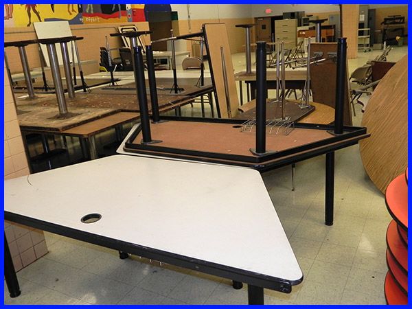 Lot of 40 Plus Cafeteria Tables Round Rectangular Kitchen Restaurant 