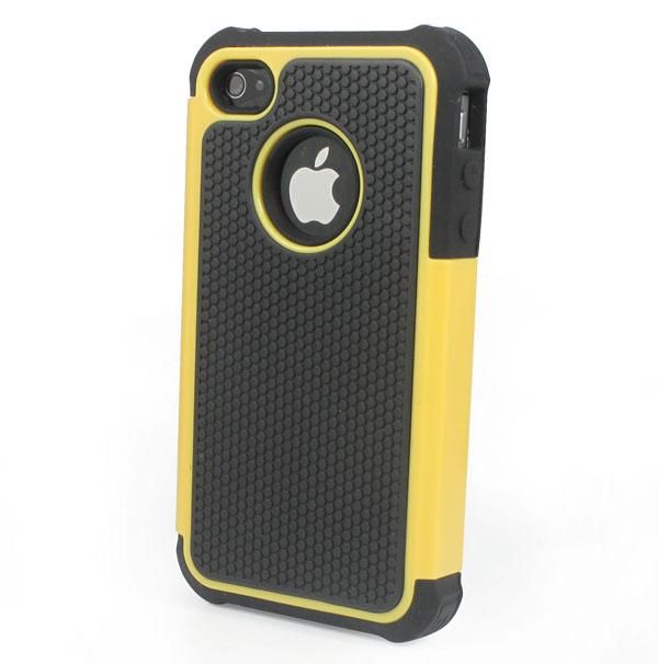   Armor Apple iPhone 4 4G 4S Defender Combo Hard Soft Case Cover Yellow