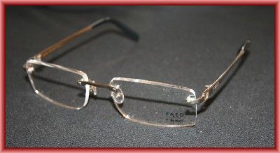 New FRED Lunettes Rimless Eyeglasses ST VINCENT F1 Palladium AUTHENTIC 