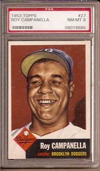 1953 TOPPS ROY CAMPANELLA #27 DODGERS PSA 8 NM MT  