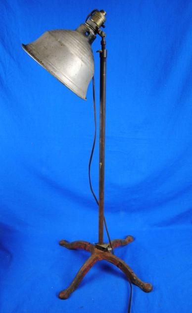 Antique Old Industrial Floor Lamp Light Factory Cast Iron Base M 