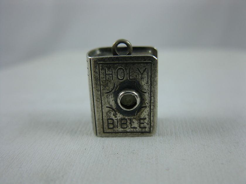 Vintage .925 Sterling Silver STANHOPE Bible 10 Commandments Charm 