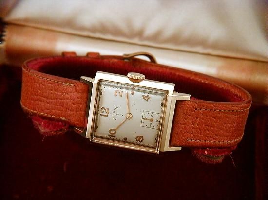 Mens Old Antique Estate Solid 14k Gold 50s Lord Elgin Watch Orig. Box 