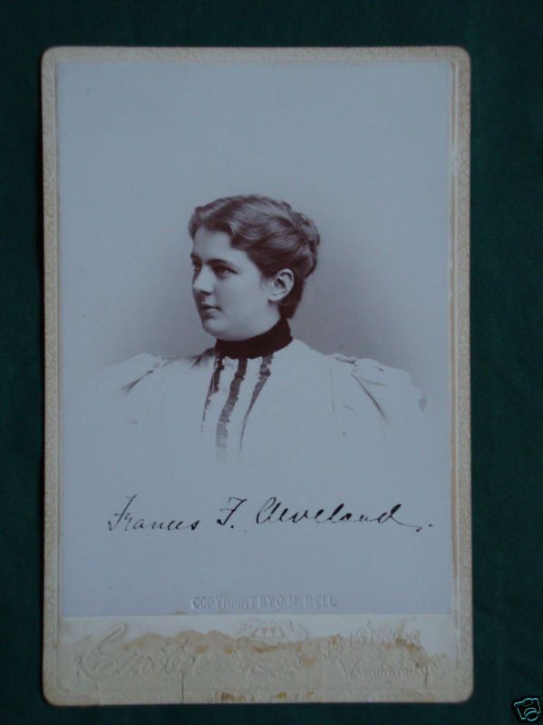 Frances Folsom Cleveland autographed CDV First Lady  