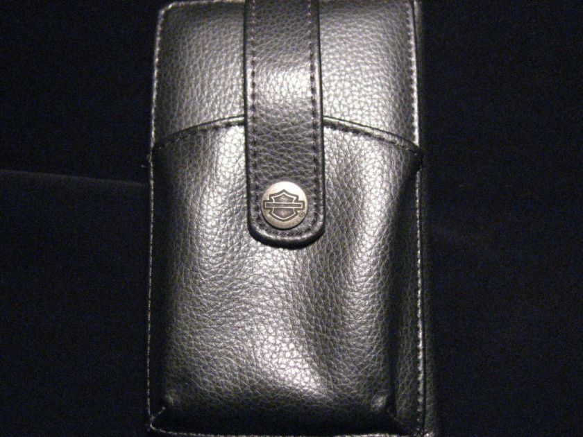   Leather Wallet PDA Cell Phone Bar & Shield Snap Strap New  