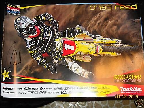 CHAD REED SIGNED TEAM MAKITA SUZUKI POSTER SX CHAMPION  