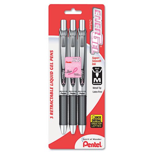 Pentel EnerGel Delux RTX Rollerball Gel Pens Pink 072512242377 