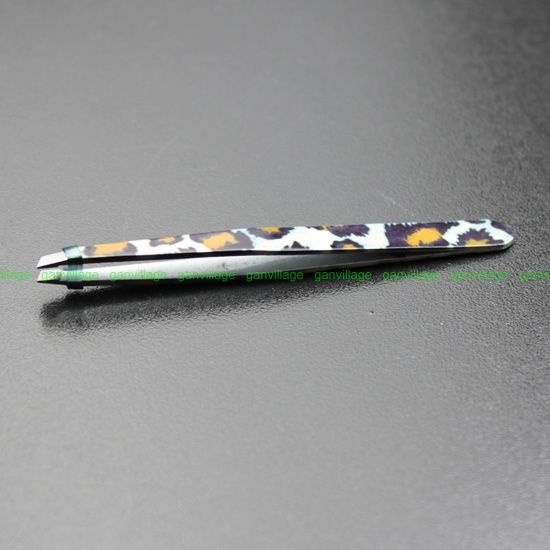 Leopard Eyebrow Plucking Tweezer Hair Removal Slant Tip  