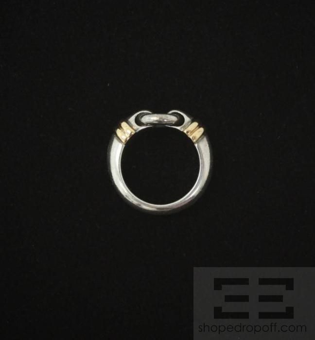   & Co. Sterling Silver & 18K Gold Circle Link Ring Size 6.5  