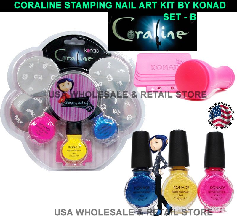 Konad Stamping Nail Design Art CORALINE SET NAILS ART  